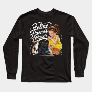 "Purrfect Companionship: Feline Friends Forever" Long Sleeve T-Shirt